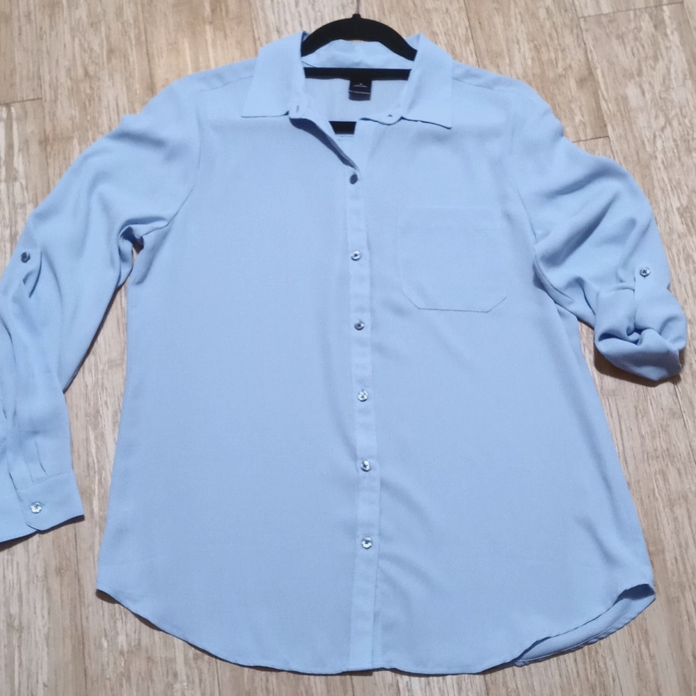 Ann Taylor Factory Chiffon Button-Down Shirt